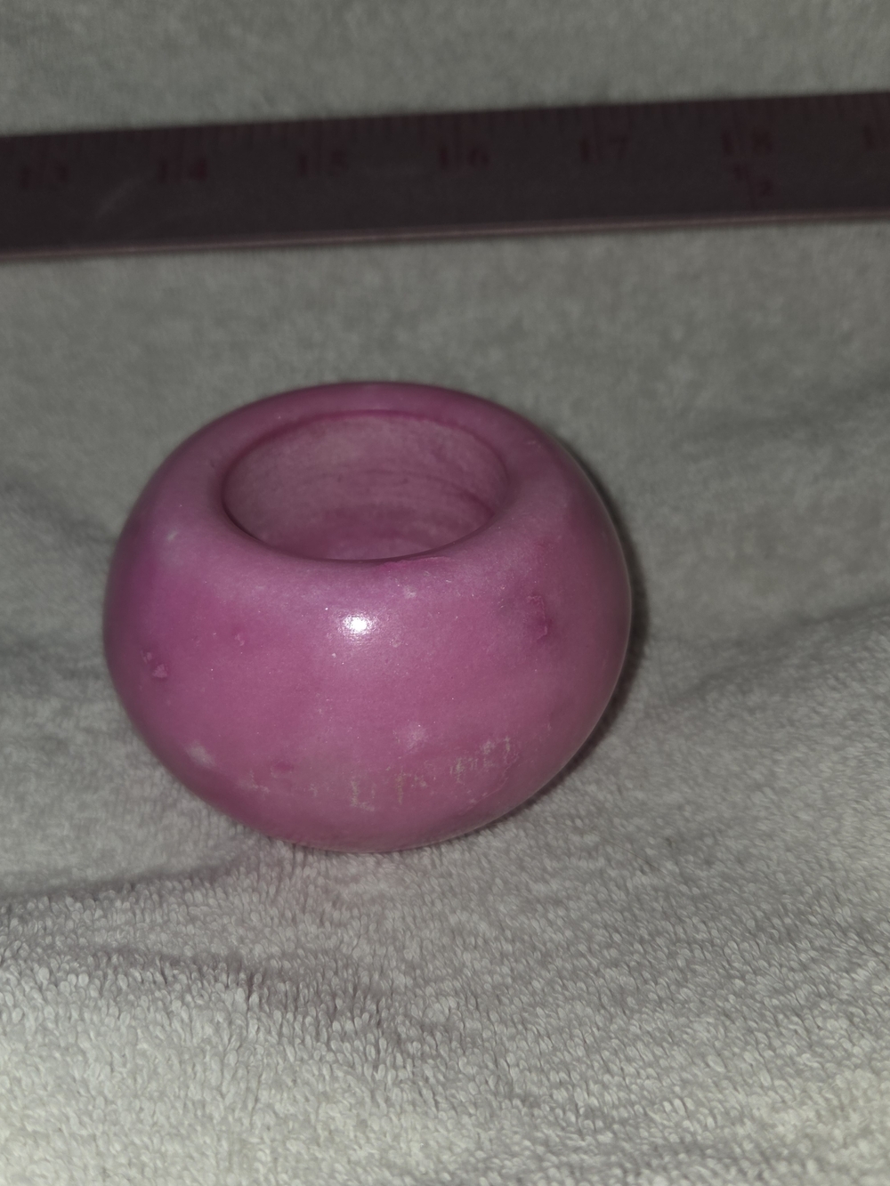 Small Pink Marble Votive Holder - Picture 3 of 4